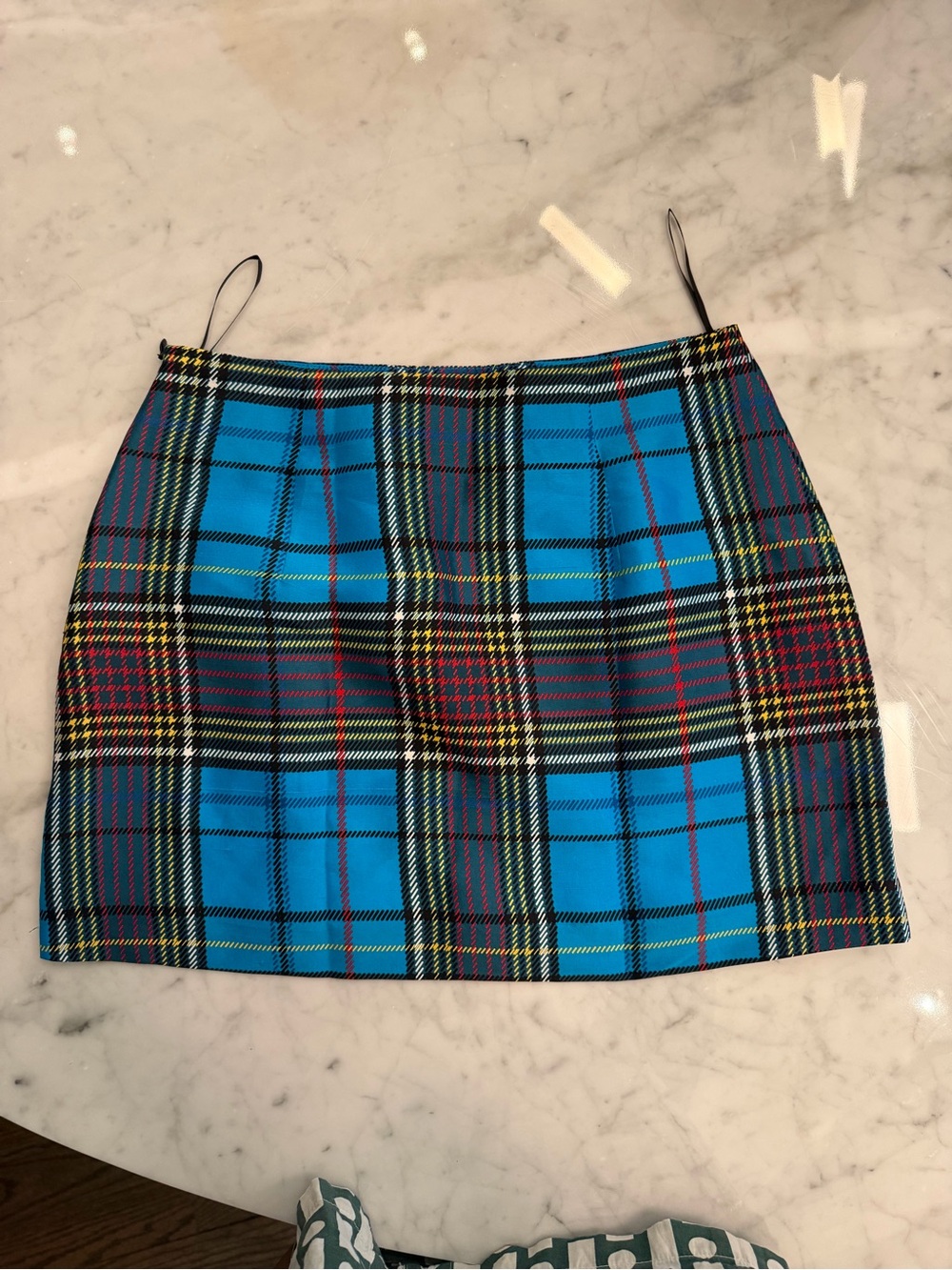 Realisation Par Blue Plaid Mini Skirt with Multicolor Tartan